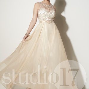 Champagne Chiffon Gown Studio 17 Size 4